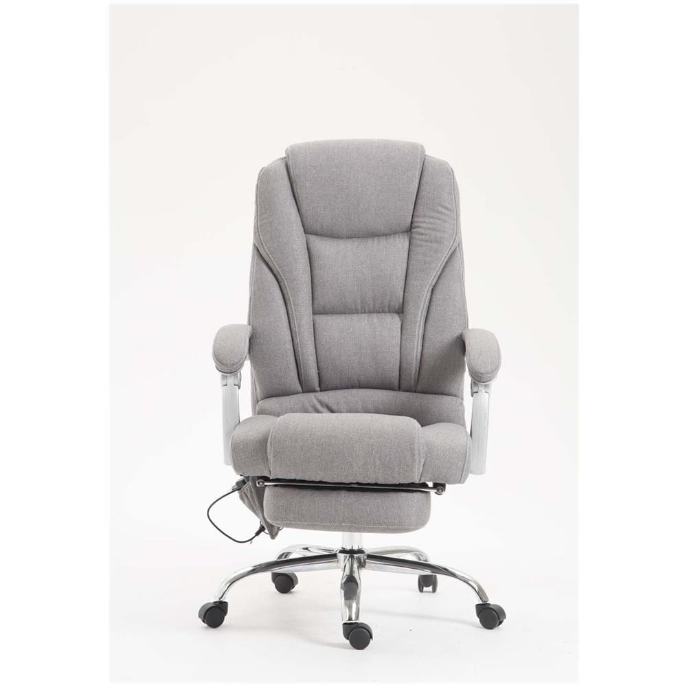Sedia Ufficio Massaggiante Pacific in Stoffa I Poltrona Relax con Poggiapiedi I Sedia Studio Ergonomica Regolabile con Funzione Massaggio Grigio - Foto 5