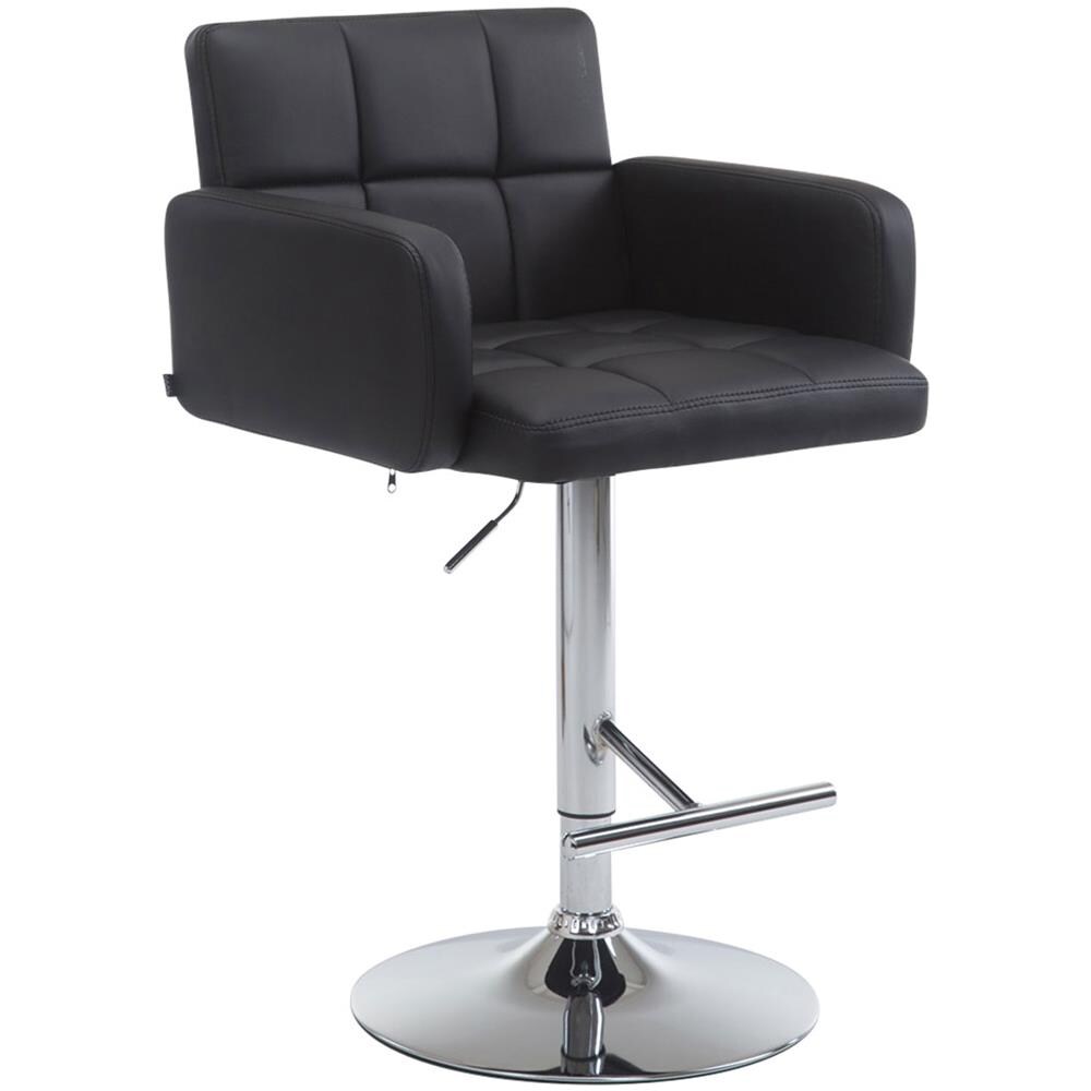 Sgabello Bar Design Los Angeles I Sedia Sgabello Imbottita In Similpelle I Sgabello Girevole Con Braccioli E Schienale I Sedia Poltroncina Nero - Foto 1