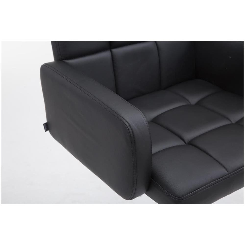 Sgabello Bar Design Los Angeles I Sedia Sgabello Imbottita In Similpelle I Sgabello Girevole Con Braccioli E Schienale I Sedia Poltroncina Nero - Foto 5