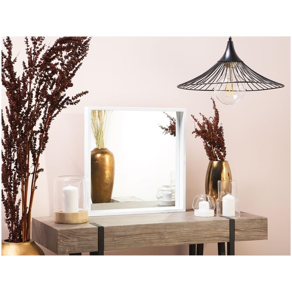 Specchio Da Parete Quadrato Bianco 50 X 50 Cm Brignoles - Foto 1