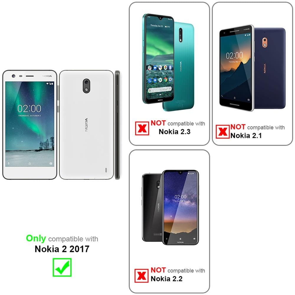 Custodia Compatibile Con Nokia 2 In Nero Carbone - Coperchio Protettiva Con Chiusura Magnetica, Funzione Stand E Tasca Per Le Carte - Foto 2