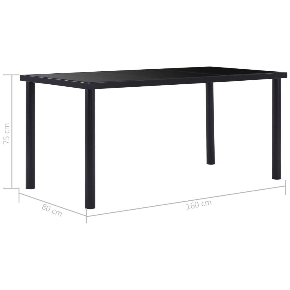 Tavolo Da Pranzo Nero 160x80x75 Cm In Vetro Temperato - Foto 5