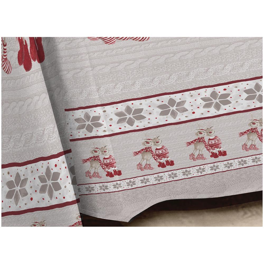 Telo Arredo Multiuso Linea Pensieri Delicati In Cotone Disegno Renna Rosso Matrimoniale Rosso - Foto 1