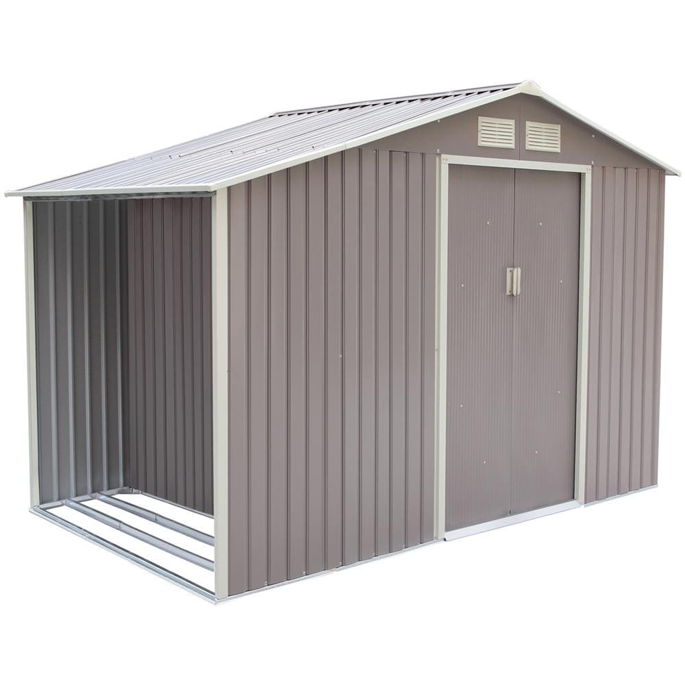 Ventoux Casetta Da Giardino 6,53 M² Con Tettoia In Acciaio Anticorrosione Grigio - Foto 1