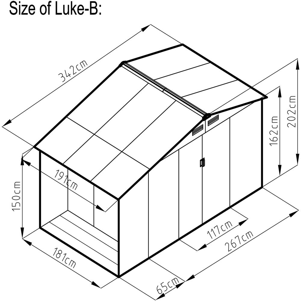 Ventoux Casetta Da Giardino 6,53 M² Con Tettoia In Acciaio Anticorrosione Grigio - Foto 5