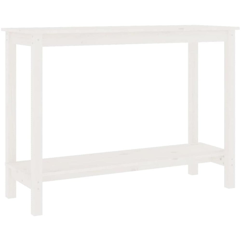 Tavolo Consolle Bianco 110x40x80 cm in Legno Massello di Pino - Foto 1