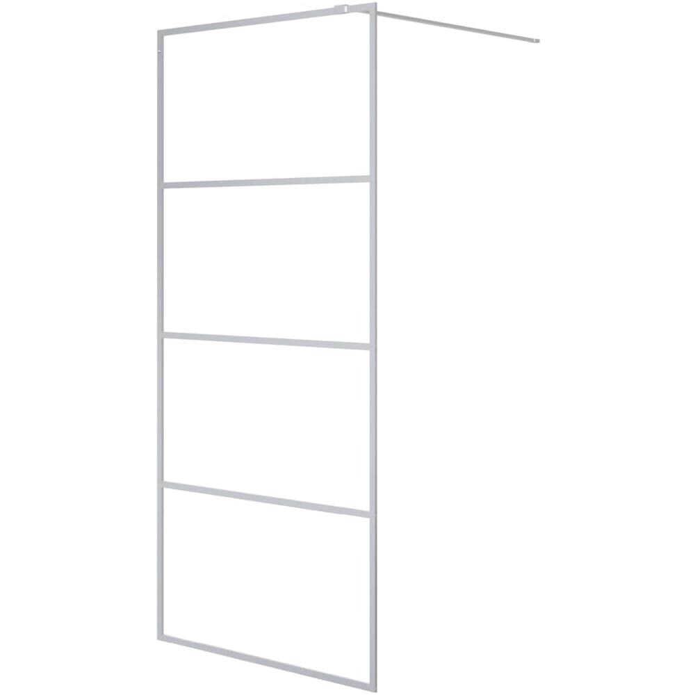 Parete Doccia Walk In Argento 90x195 Cm Vetro Trasparente Esg - Foto 2