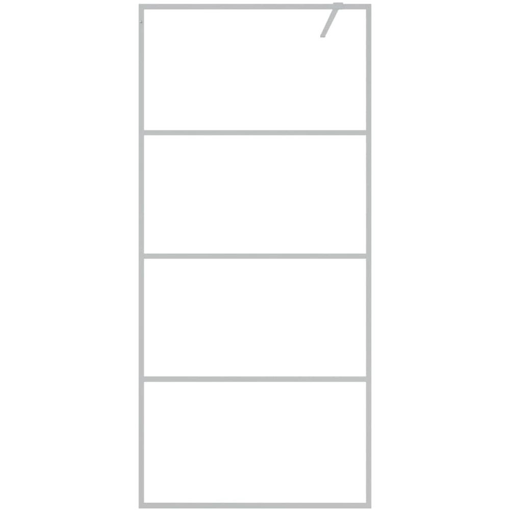 Parete Doccia Walk In Argento 90x195 Cm Vetro Trasparente Esg - Foto 3