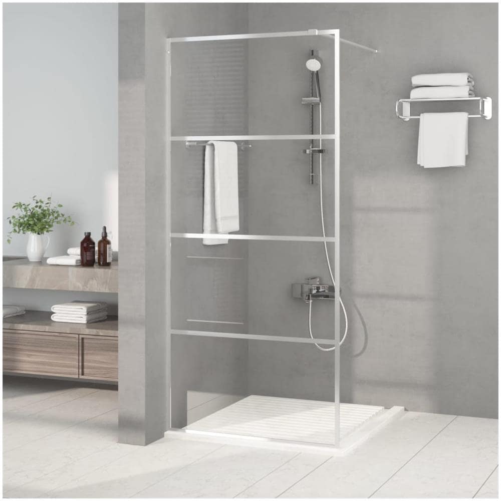 Parete Doccia Walk In Argento 90x195 Cm Vetro Trasparente Esg - Foto 1