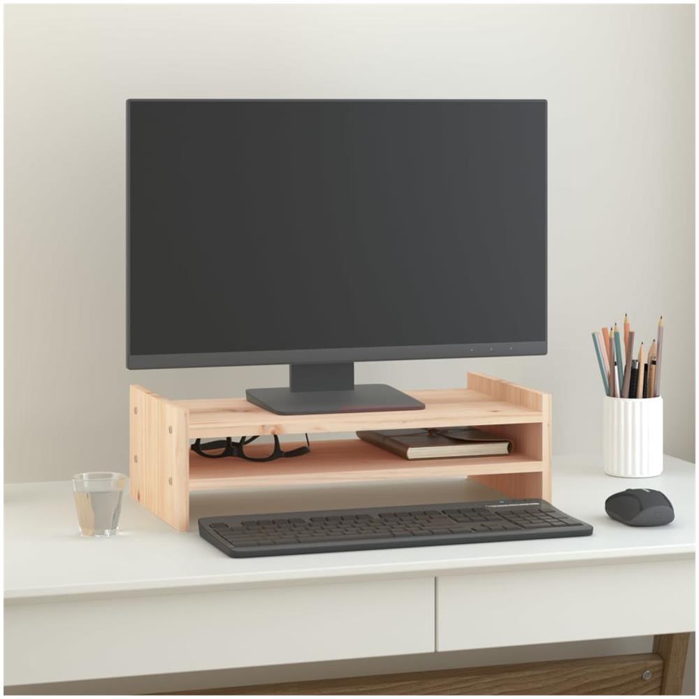 Supporto Per Monitor 50x27x15 Cm In Legno Massello Di Pino - Foto 1