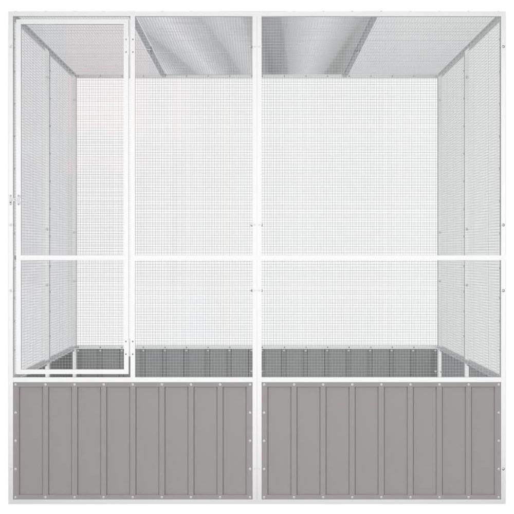 Gabbia per Uccelli Grigia 213,5x217,5x211,5 cm Acciaio Zincato - Foto 3