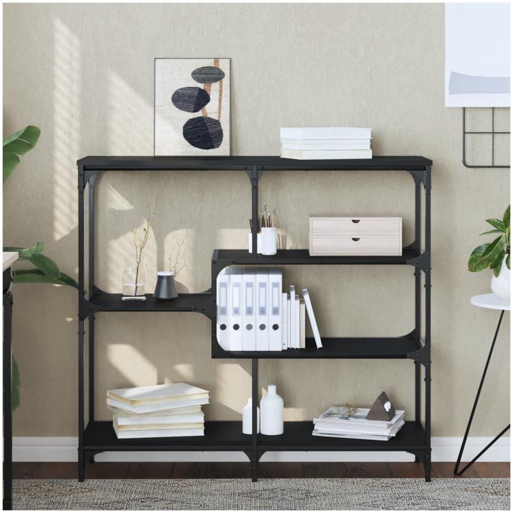 Tavolino Consolle Nero 103x32x95 Cm In Legno Multistrato - Foto 1
