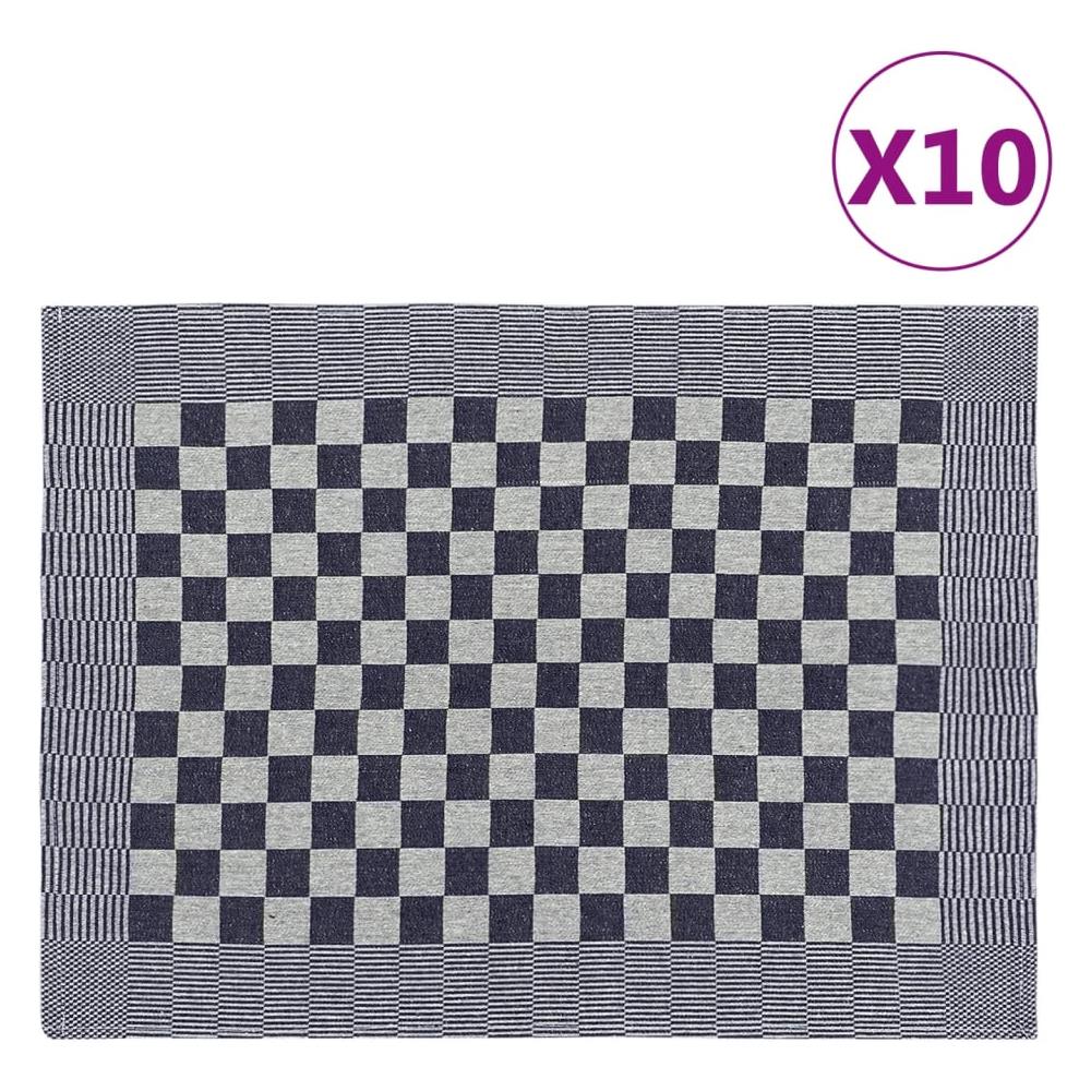 Strofinacci Da Cucina 10 Pz Blu E Bianchi 50x70 Cm In Cotone - Foto 1