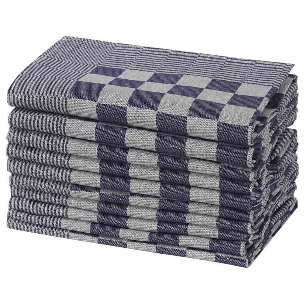 Strofinacci Da Cucina 10 Pz Blu E Bianchi 50x70 Cm In Cotone - Foto 3