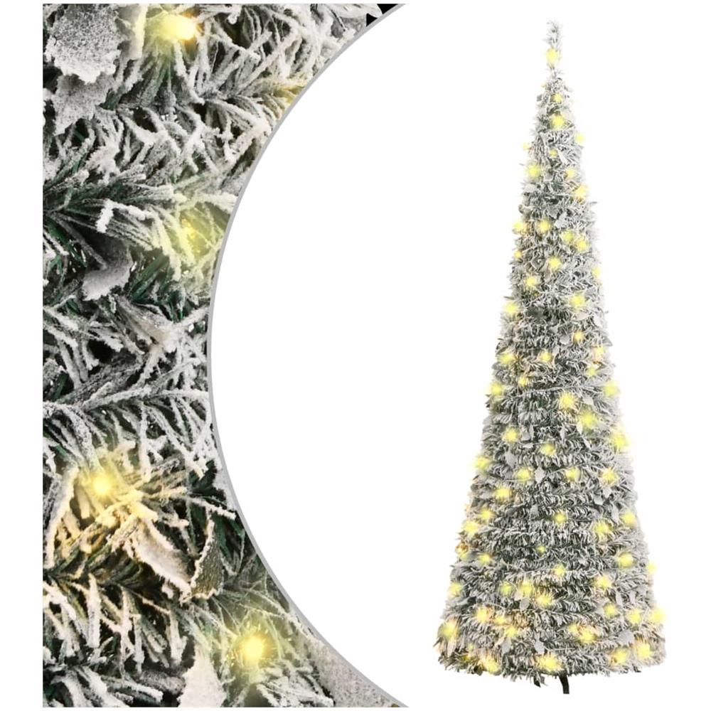 Albero Di Natale Artificiale Pop-up Neve Fioccata 100 Led 150cm - Foto 1