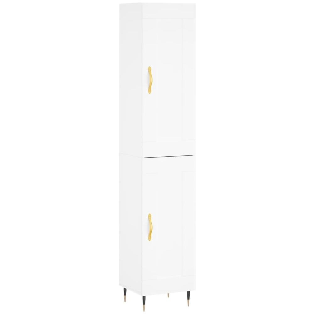 Credenza Bianca 34,5x34x180 Cm In Legno Multistrato - Foto 2