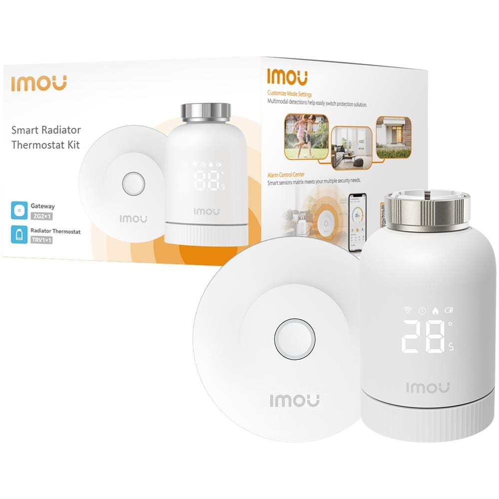 Kit Termostato. Comprende hub ZG2-EU e valvola TRV1, La valvola TRV1 viene fornita con 6 adattatori di montaggio, rilevamento finestra aperta, protezione congelamento, programmabile e compatibile con Alexa e Google - Foto 2