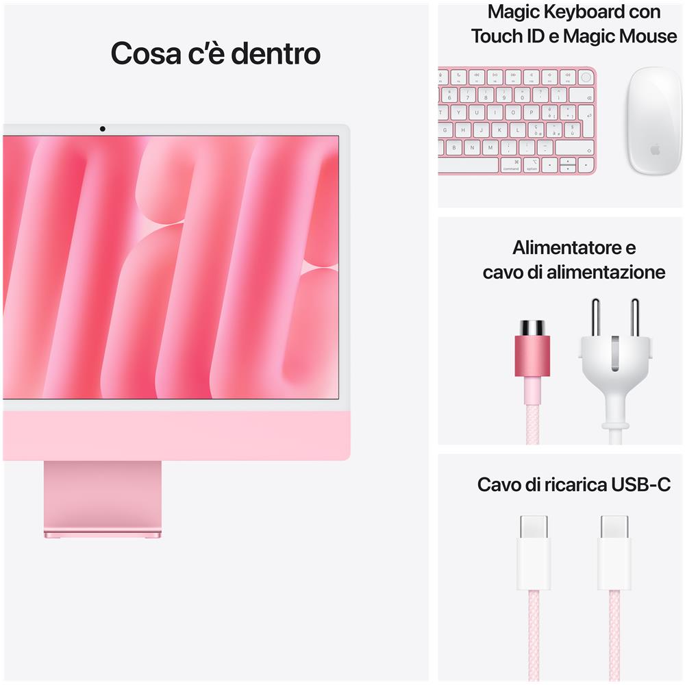 iMac 24"Retina Display 4,5K, Chip M4 con CPU 10-core, GPU 10-core, 16GB, 256GB SSD, Rosa - Foto 9