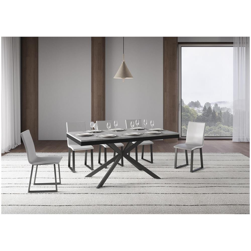 Tavolo allungabile 90x180/440 cm Plaker Evolution cemento telaio antracite - Foto 2