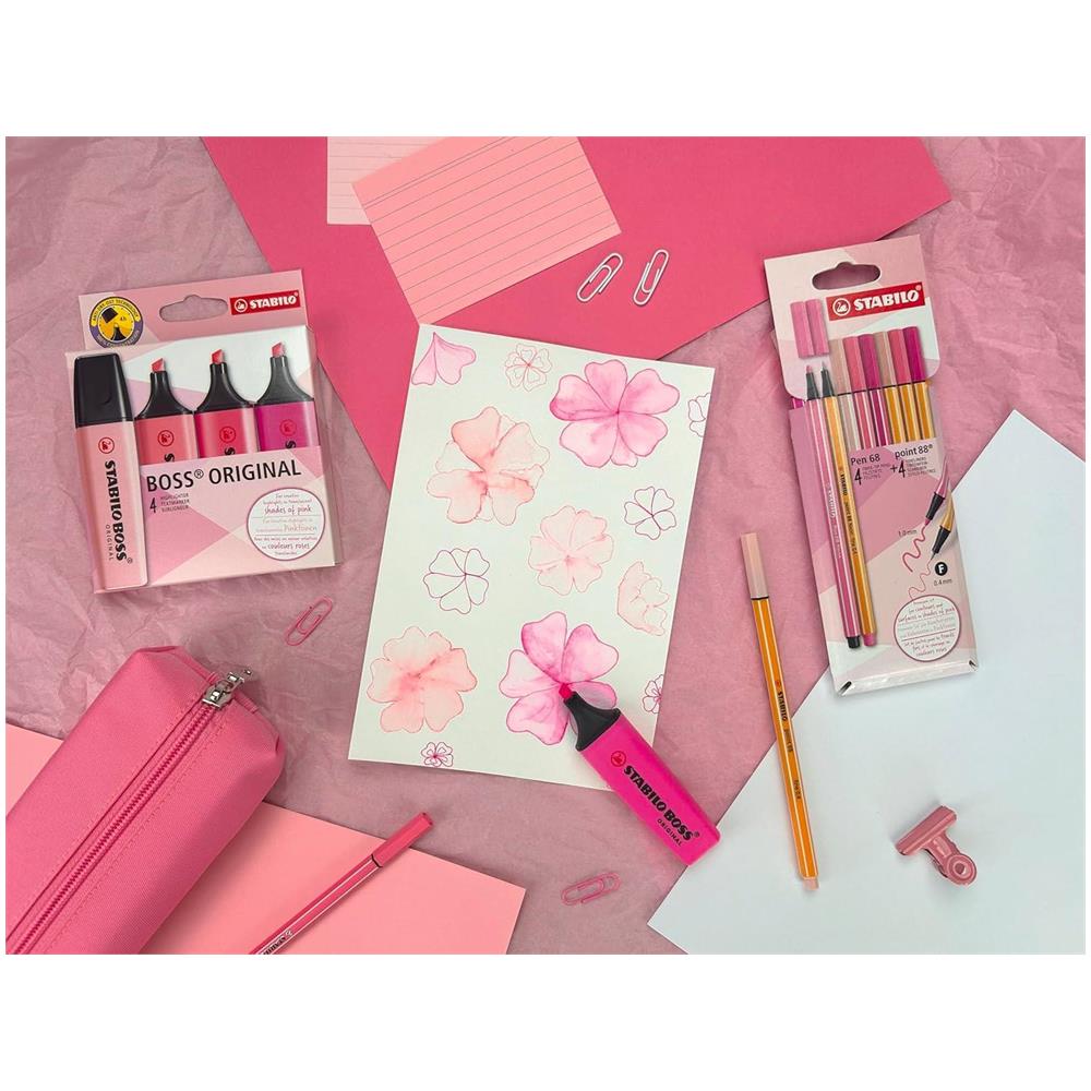 Shades of Pink - Fineliner & Pennarello Premium - Astuccio da 8 - con 4 Fineliner point 88 & 4 Pennarelli Premium Pen 68 - Foto 6