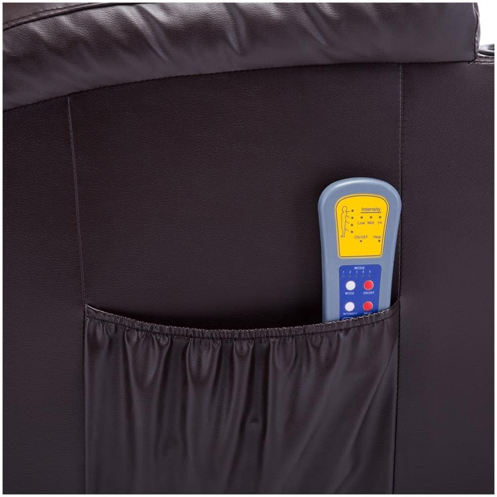 Poltrona Massaggiante Elettrica A Dondolo In Similpelle Marrone - Foto 7