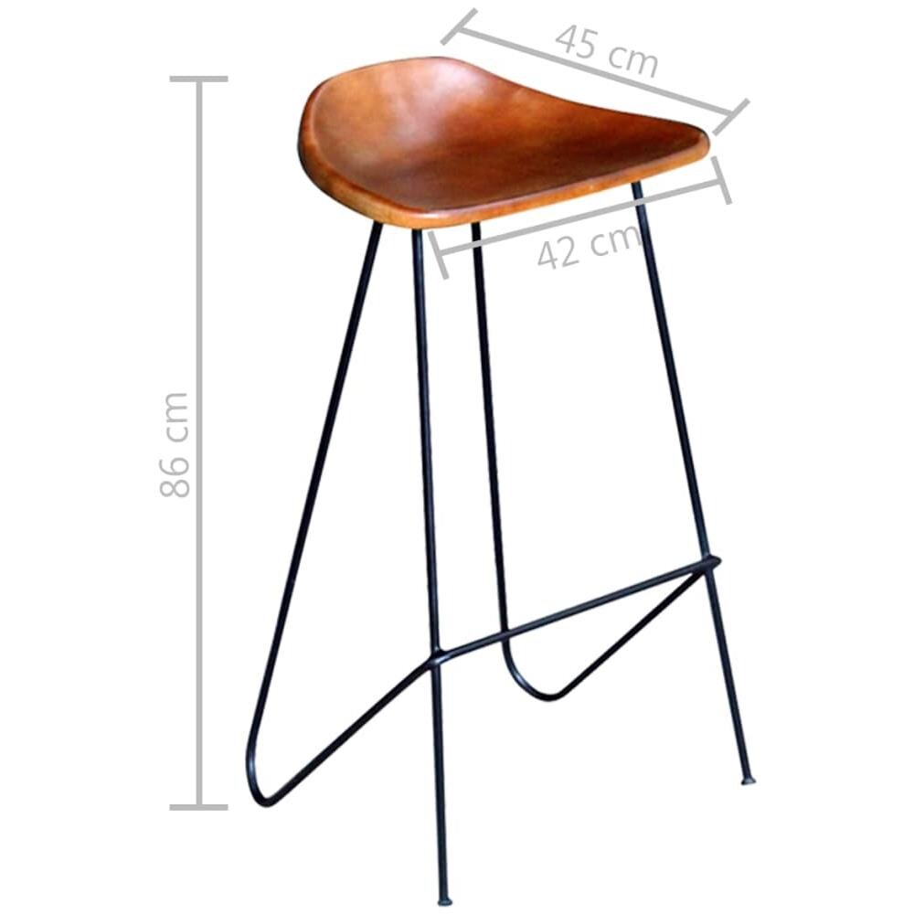 Sgabelli Da Bar 4 Pz In Vera Pelle Marrone - Foto 5