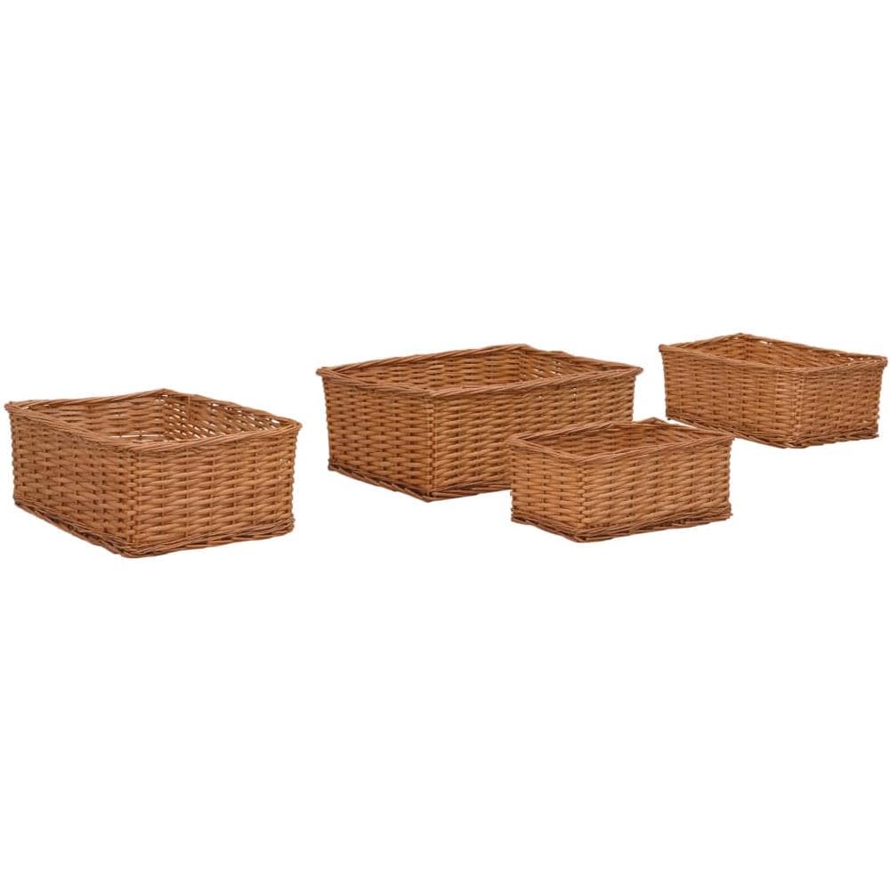 Set Cestini Impilabili 4 pz Marroni in Salice - Foto 1