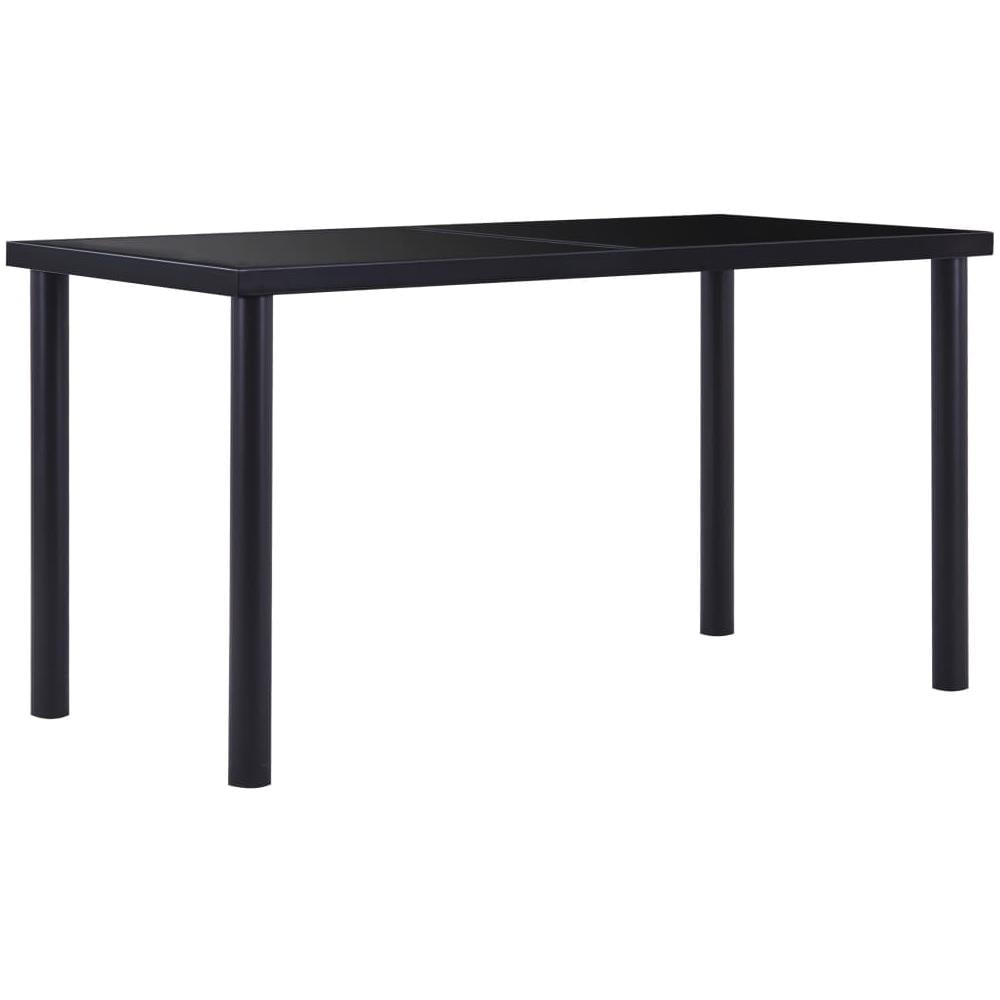 Tavolo Da Pranzo Nero 140x70x75 Cm In Vetro Temperato - Foto 1