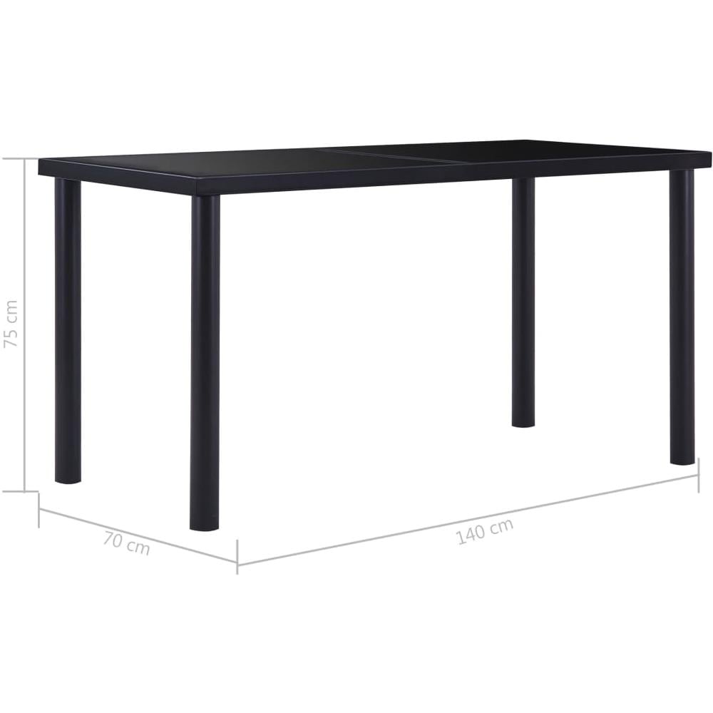 Tavolo Da Pranzo Nero 140x70x75 Cm In Vetro Temperato - Foto 5