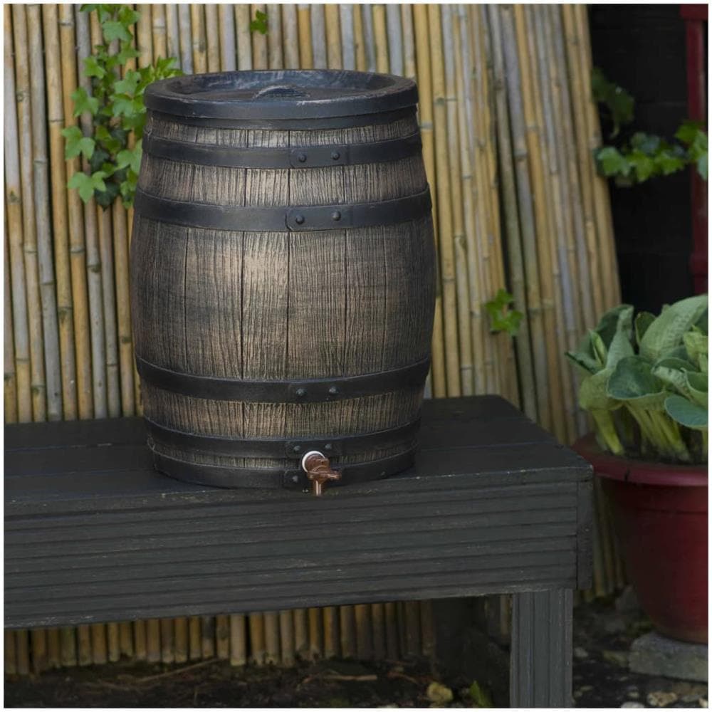 Serbatoio Acqua Piovana Effetto Legno 50l 38x49,5 Cm Marrone - Foto 2