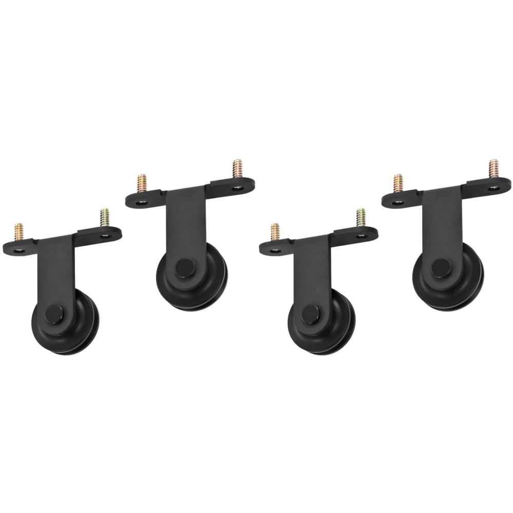 Kit Di Binari Per Porte Scorrevoli 2 Pz 183 Cm In Acciaio Nero - Foto 5