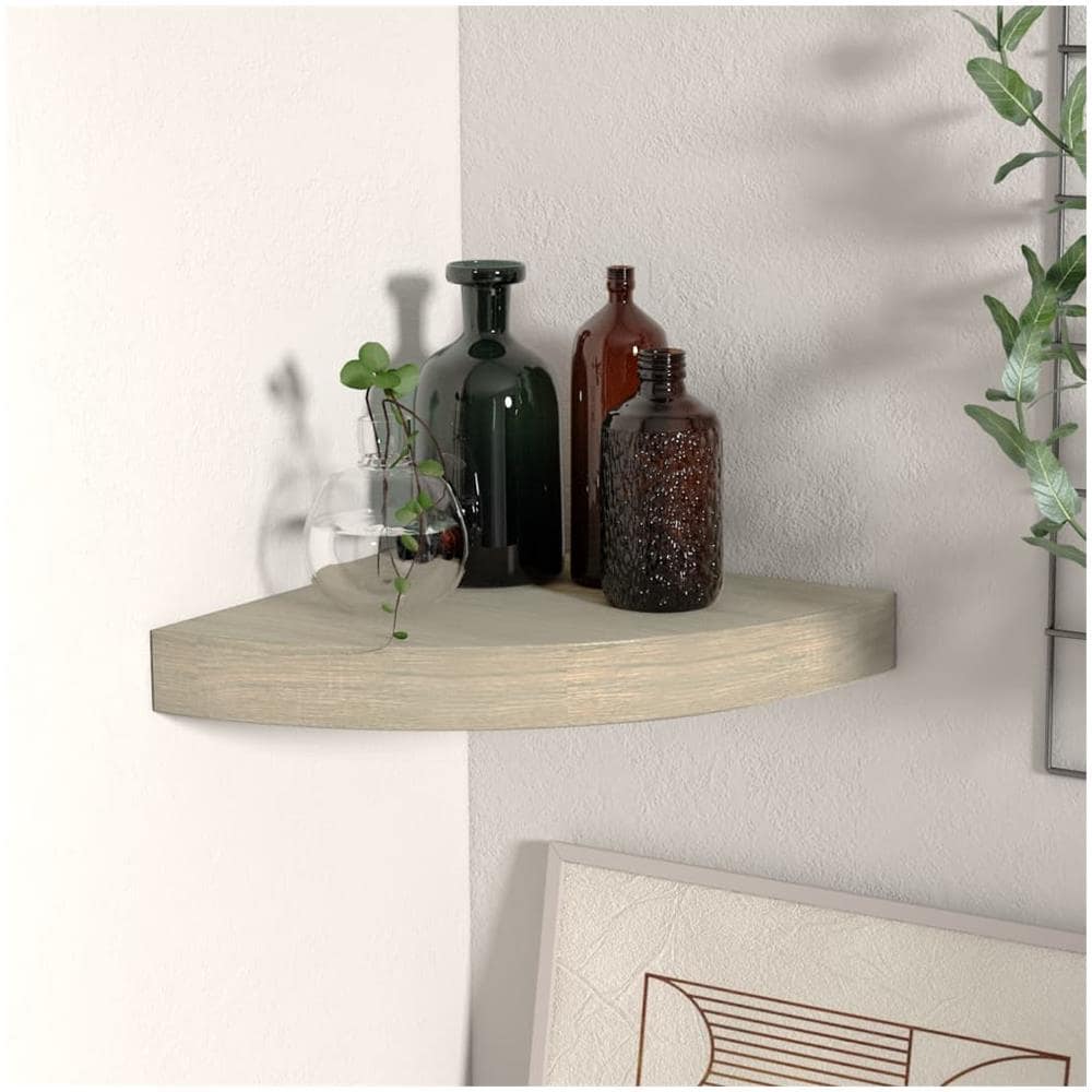 Scaffale Angolare A Parete Rovere 25x25x3,8 Cm In Mdf - Foto 1