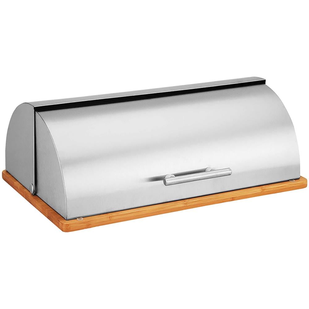 Mr-1672s Portapane, Coperchio Scorrevole, Design Elegante, Acciaio Inossidabile, Legno Argento - Foto 1