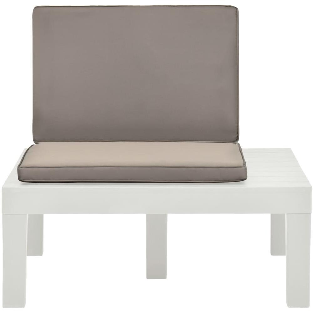 Sedia a Sdraio da Giardino con Cuscino in Plastica Bianca - Foto 2