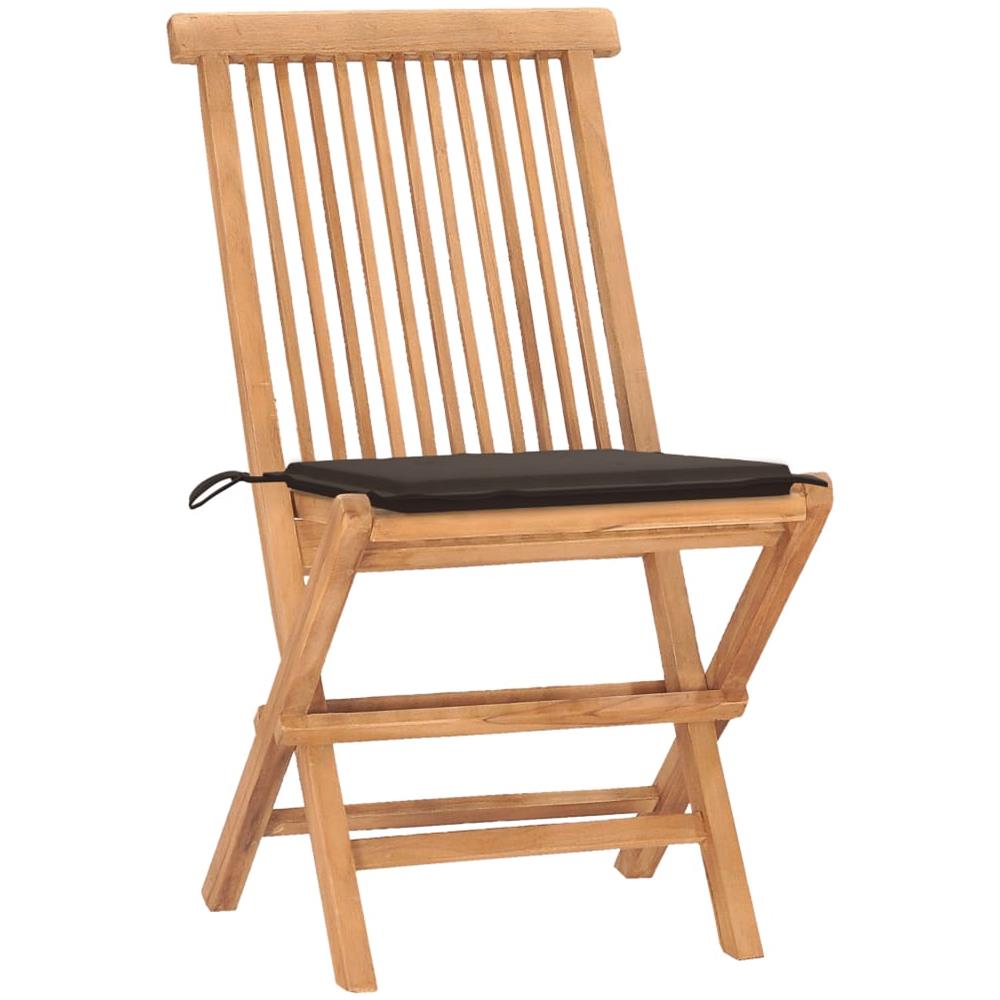Set da Pranzo Giardino Pieghevole 3 pz Cuscino Massello di Teak - Foto 2