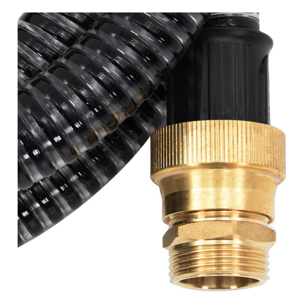 Tubo di Aspirazione con Connettori in Ottone 15 m 25 mm Nero - Foto 2