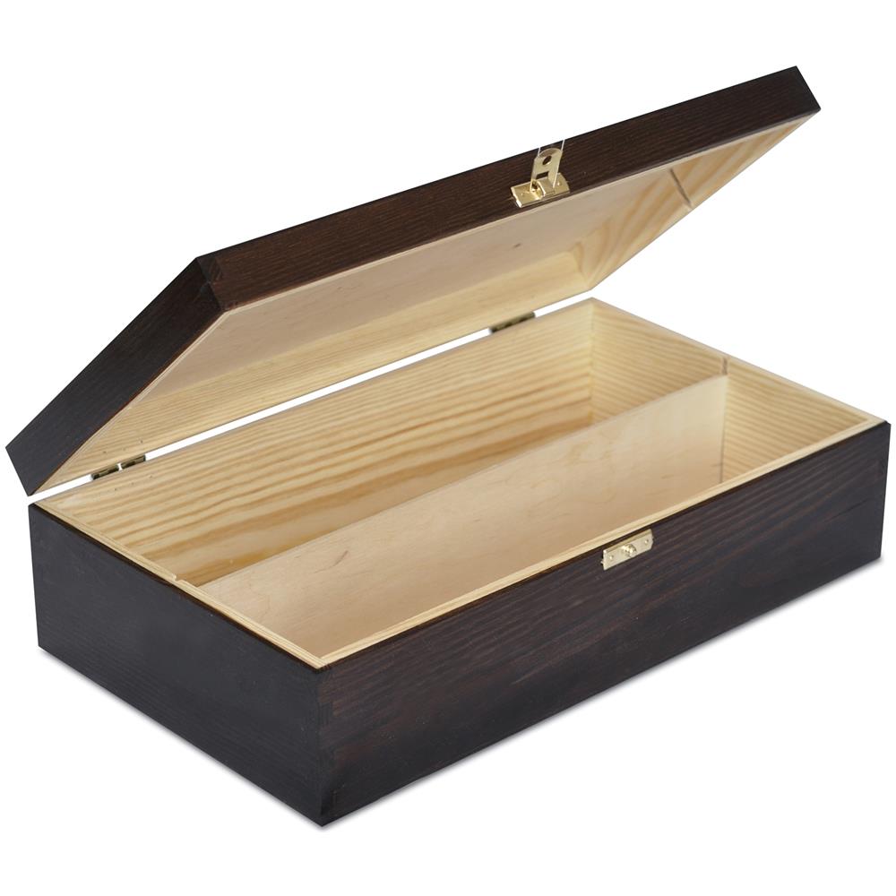Marrone Scatola Legno Vino | 2 Bottiglie | 35 X 20 X 10 Cm | Coperchio E Serratura | Divisori Rimovibili | Cassetta Confezione Perfetta Per Regalo Decoupage Stoccaggio Decorazione - Foto 2