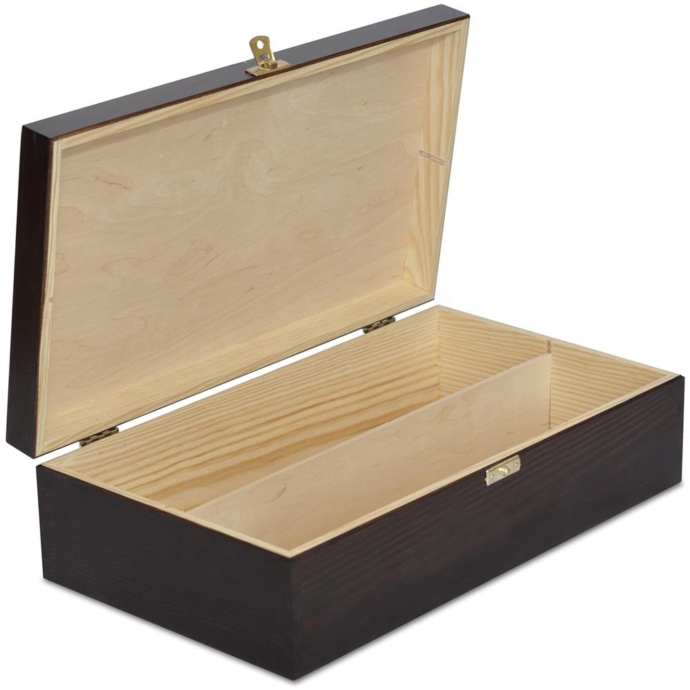 Marrone Scatola Legno Vino | 2 Bottiglie | 35 X 20 X 10 Cm | Coperchio E Serratura | Divisori Rimovibili | Cassetta Confezione Perfetta Per Regalo Decoupage Stoccaggio Decorazione - Foto 1
