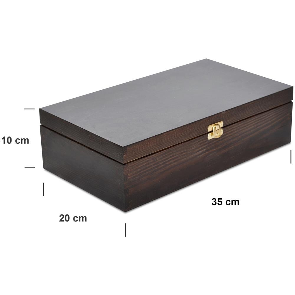 Marrone Scatola Legno Vino | 2 Bottiglie | 35 X 20 X 10 Cm | Coperchio E Serratura | Divisori Rimovibili | Cassetta Confezione Perfetta Per Regalo Decoupage Stoccaggio Decorazione - Foto 5