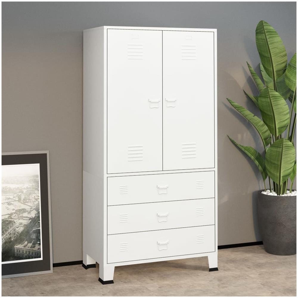 Armadio Bianco Industriale 90x50x180 cm in Metallo - Foto 1