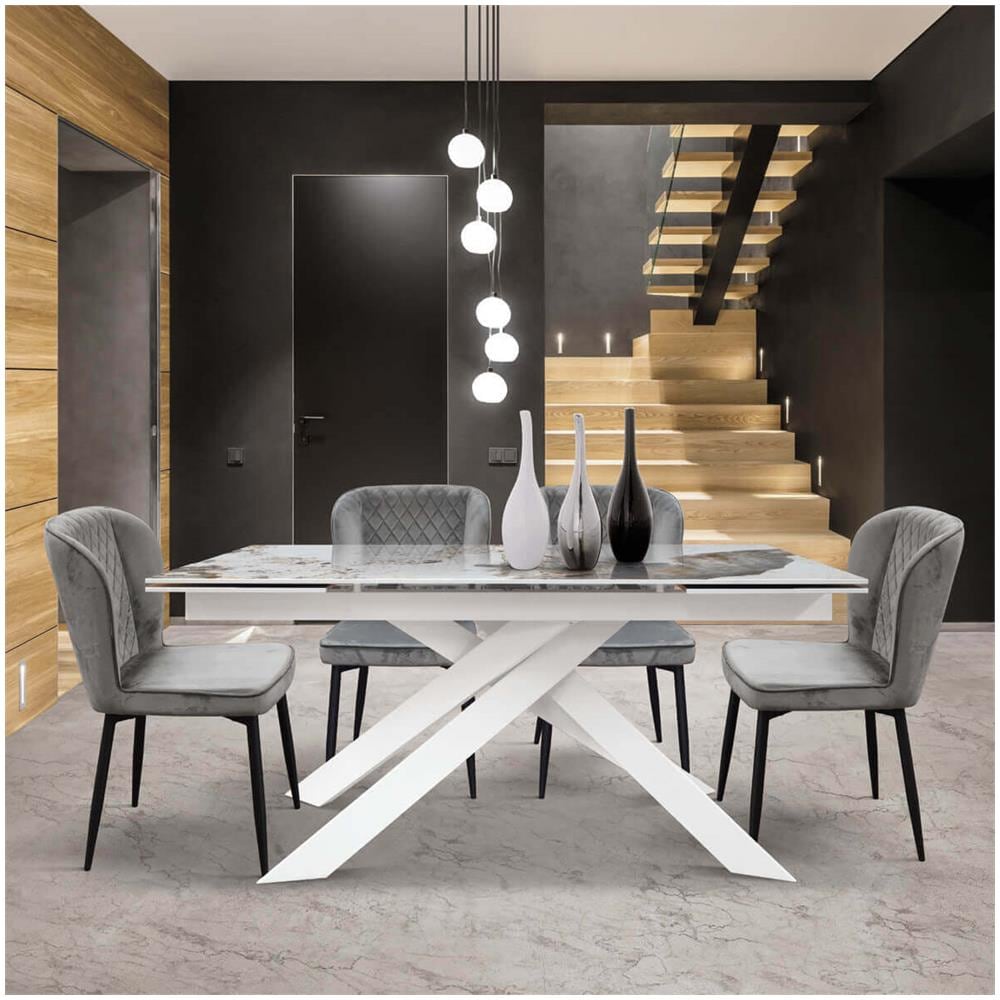 Ouranos - Sedia Moderna In Velluto - Foto 3