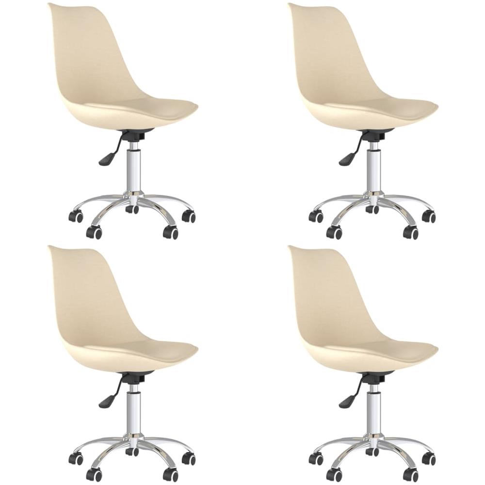 Sedie Da Pranzo Girevoli 4 Pz Crema In Tessuto - Foto 2