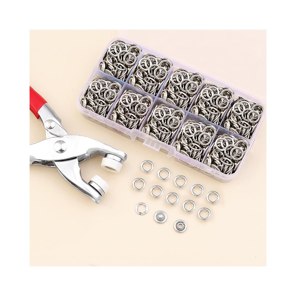 Pulsanti Con Utensili 100 Pz 9,5 Mm Silver - Foto 2