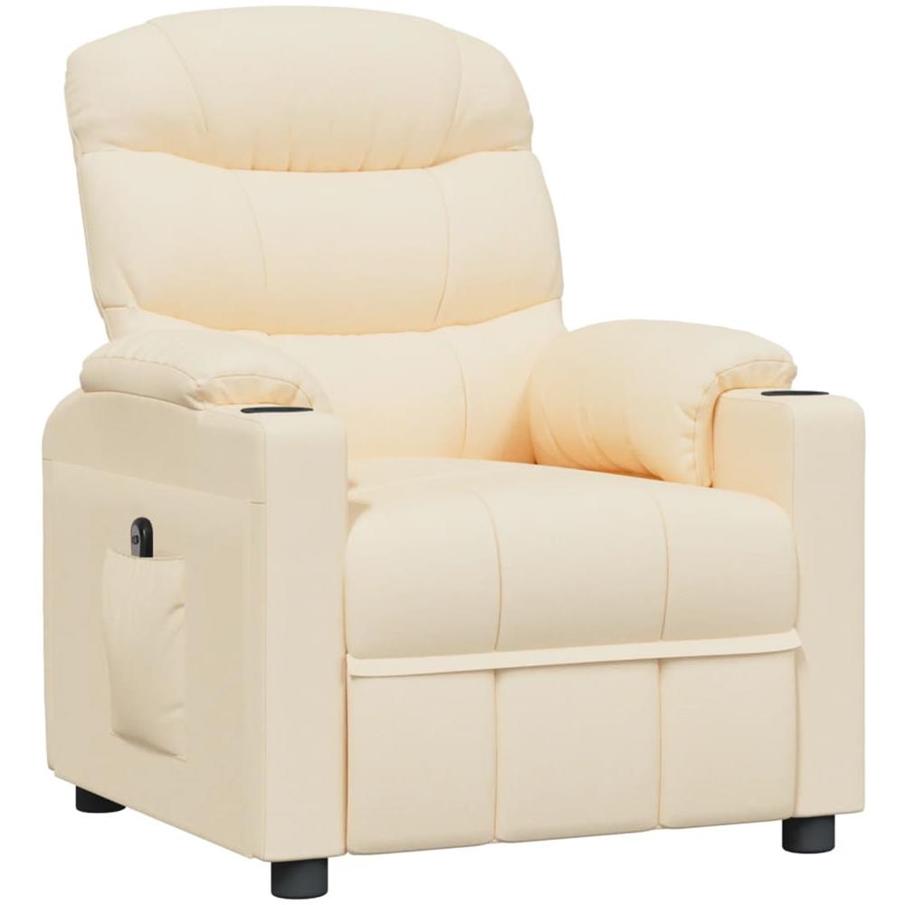 Poltrona Elettrica Reclinabile Crema In Tessuto - Foto 3