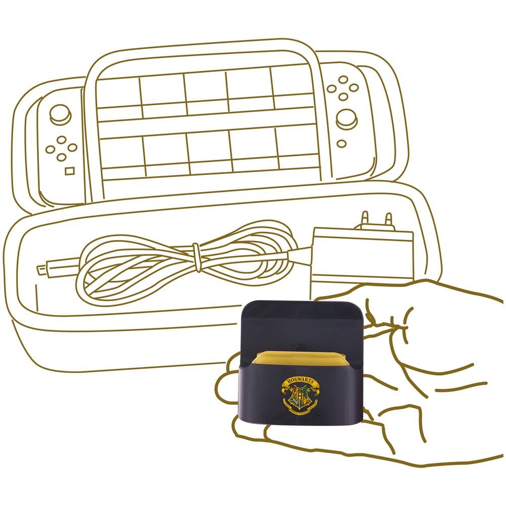 Harry Potter - Dock E Supporto 2 In 1 - Supporto Di Ricarica + Connessione Tv - Logo Nero Di Hogwarts Per Nintendo Switch - Foto 2