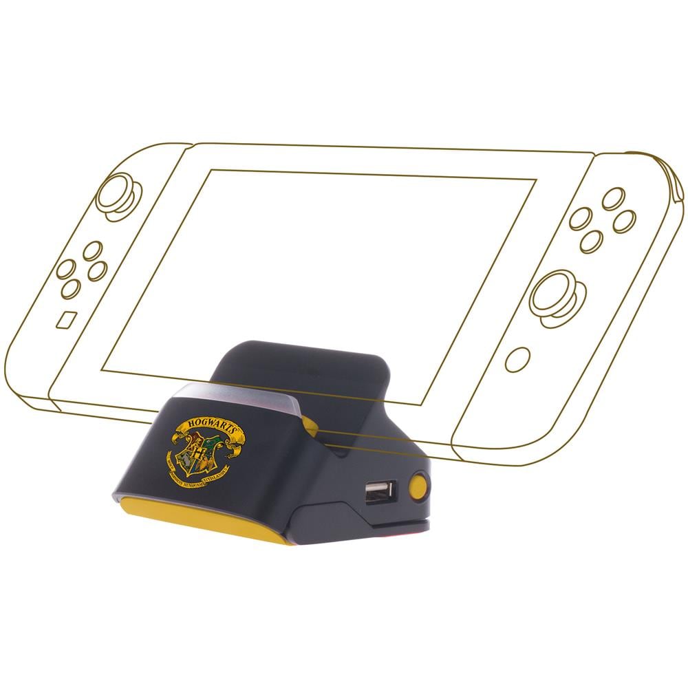 Harry Potter - Dock E Supporto 2 In 1 - Supporto Di Ricarica + Connessione Tv - Logo Nero Di Hogwarts Per Nintendo Switch - Foto 1