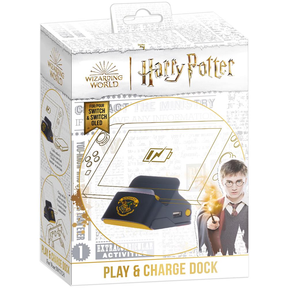 Harry Potter - Dock E Supporto 2 In 1 - Supporto Di Ricarica + Connessione Tv - Logo Nero Di Hogwarts Per Nintendo Switch - Foto 7