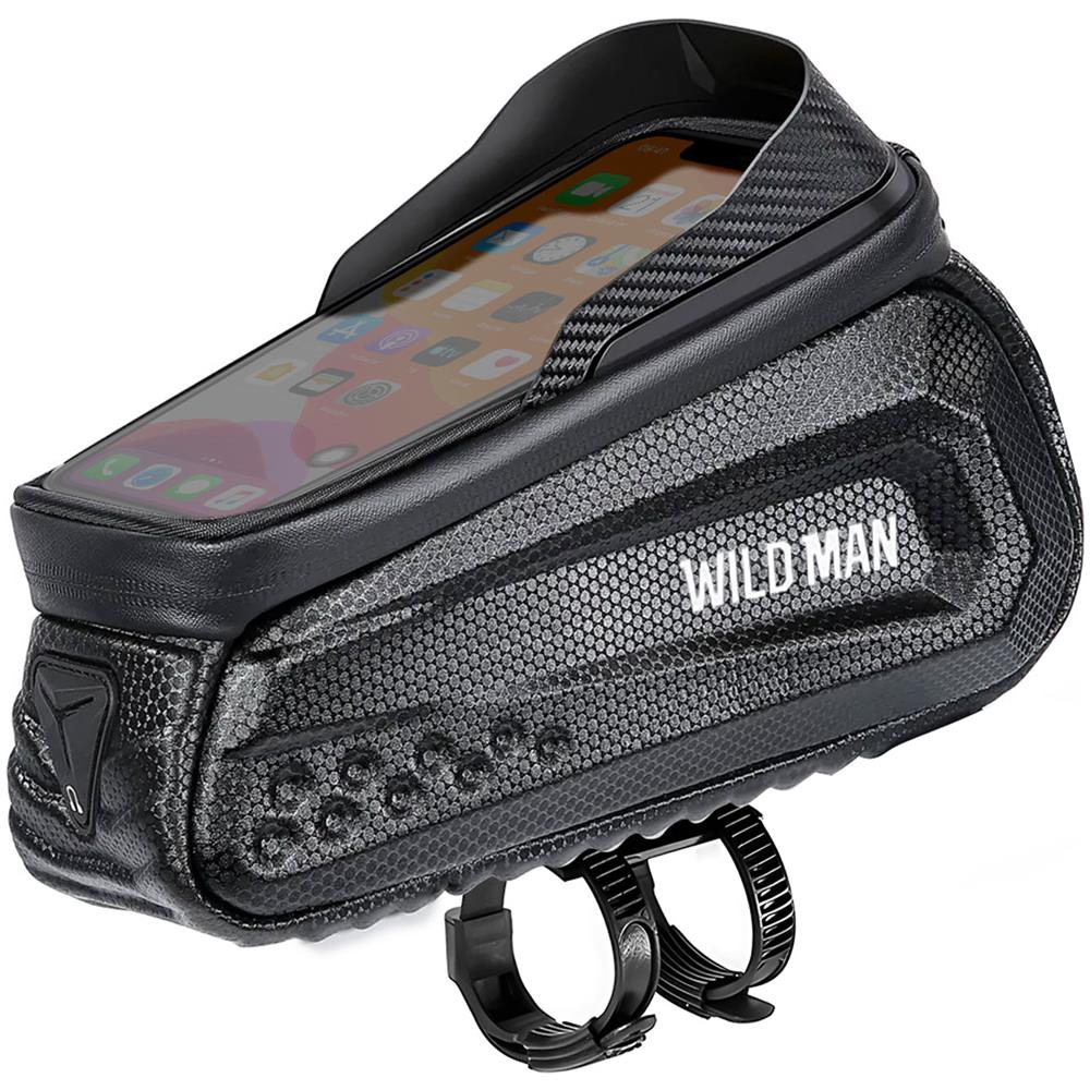 Borsa Da Bicicletta Waterproof Da 1 Litro Effetto Carbonio Wildman E10s Nera - Foto 2