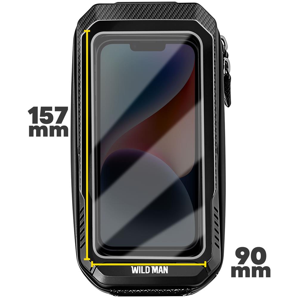 Borsa Da Bicicletta Waterproof Da 1 Litro Effetto Carbonio Wildman E10s Nera - Foto 6