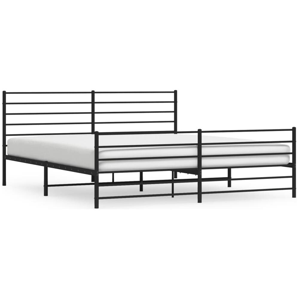 Giroletto Con Testiera E Pediera Metallo Nero 200x200 Cm - Foto 2